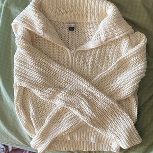 American Eagle Outfitters Cream Turtleneck Sweater